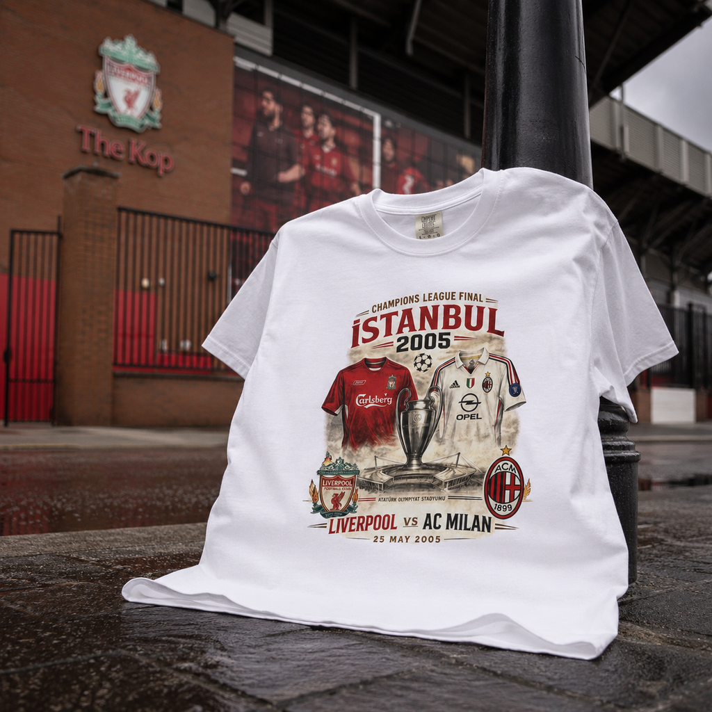 Liverpool vs AC Milan Match Tee - Istanbul 2005 Champions League T-Shirt