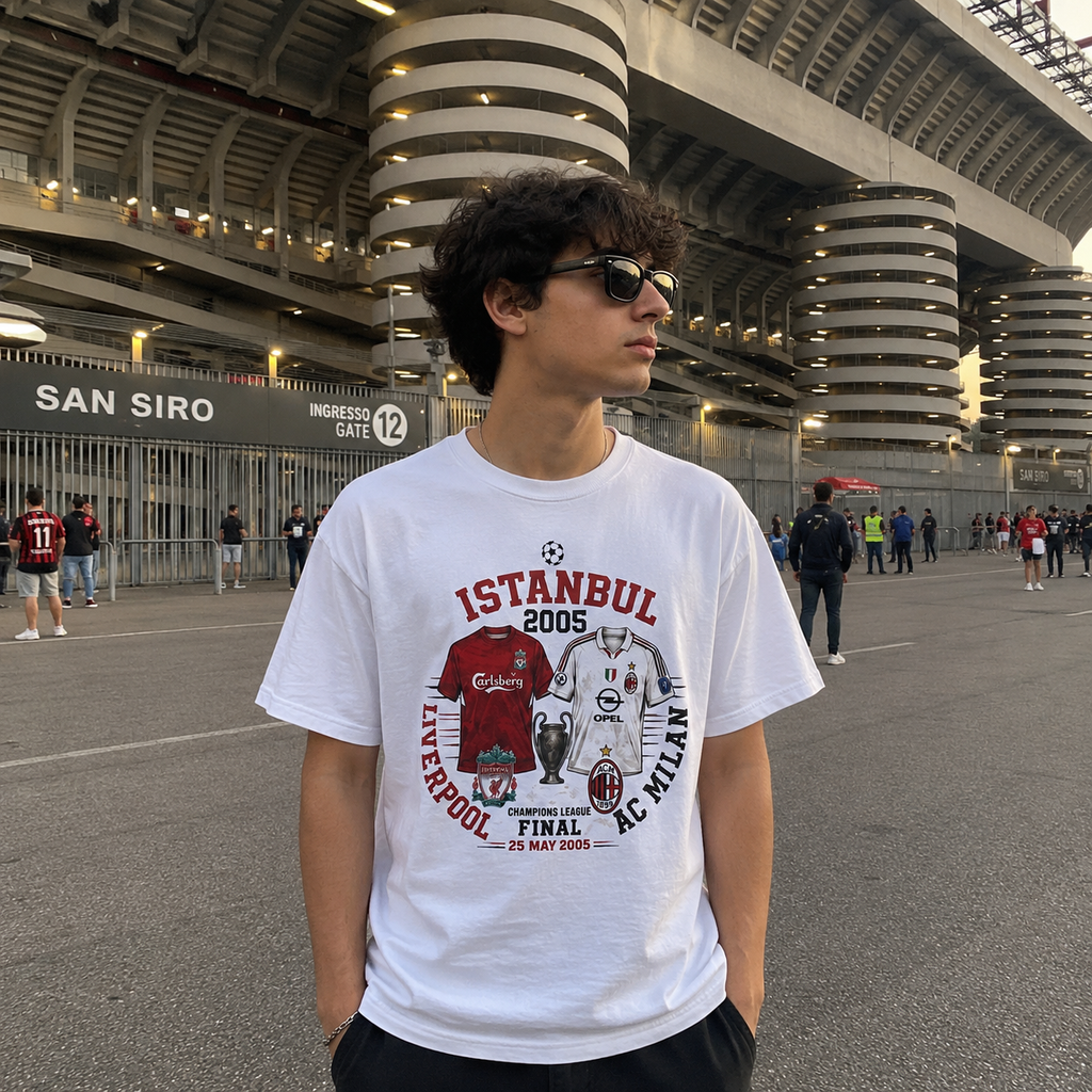 Liverpool vs AC Milan Match Tee - Istanbul 2005 Champions League Final