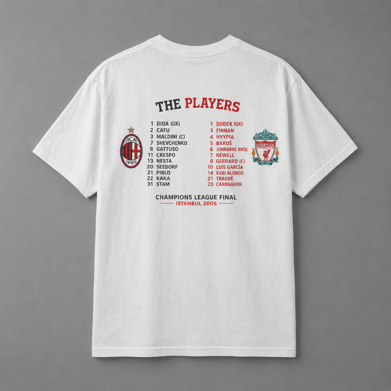 Liverpool vs AC Milan Match Tee - Istanbul 2005 Champions League Final
